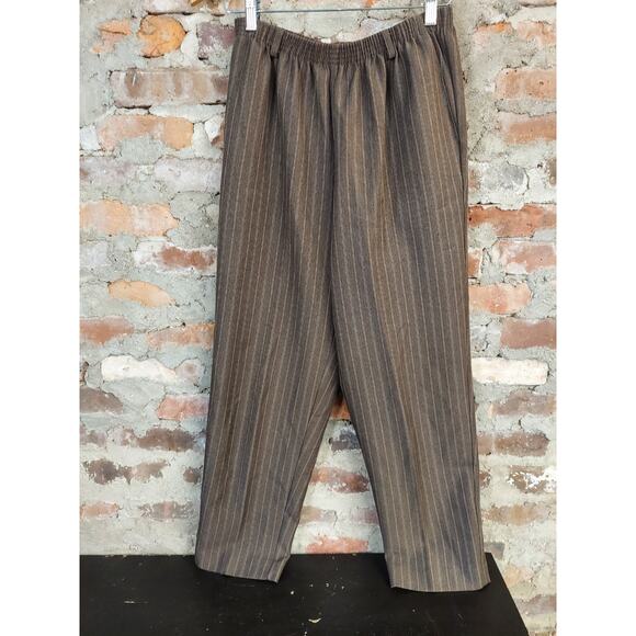 Alfred Dunner Brown Pants Womens Sz 10 Elastic Waist Vintage Q - Picture 1 of 3